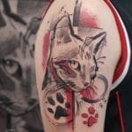 Tattoo Gato negro y rojo