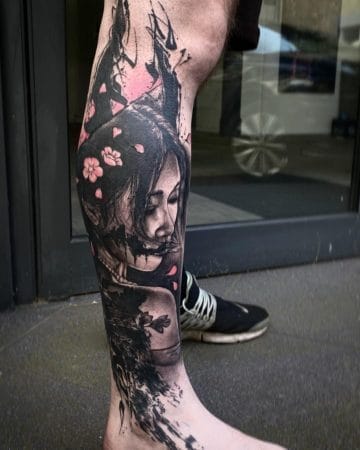 tattoo geisha blackwork